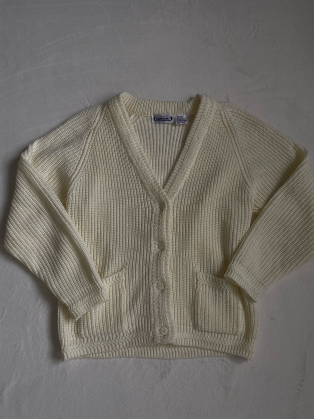 Cream Knit Button-Front Women’s Cardigan Sweater